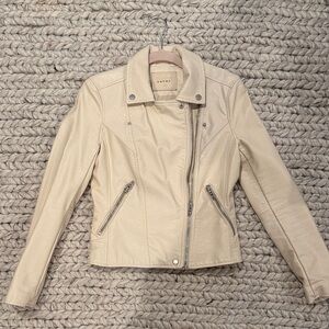 BLANKNYC Cream vegan Leather Jacket XS EUC